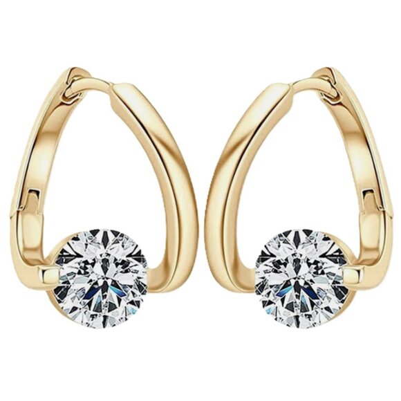 Lymphatic Germanium Magnetology Drainage Gold Electro-Plated Hoop Earrings - Picture 2 of 3